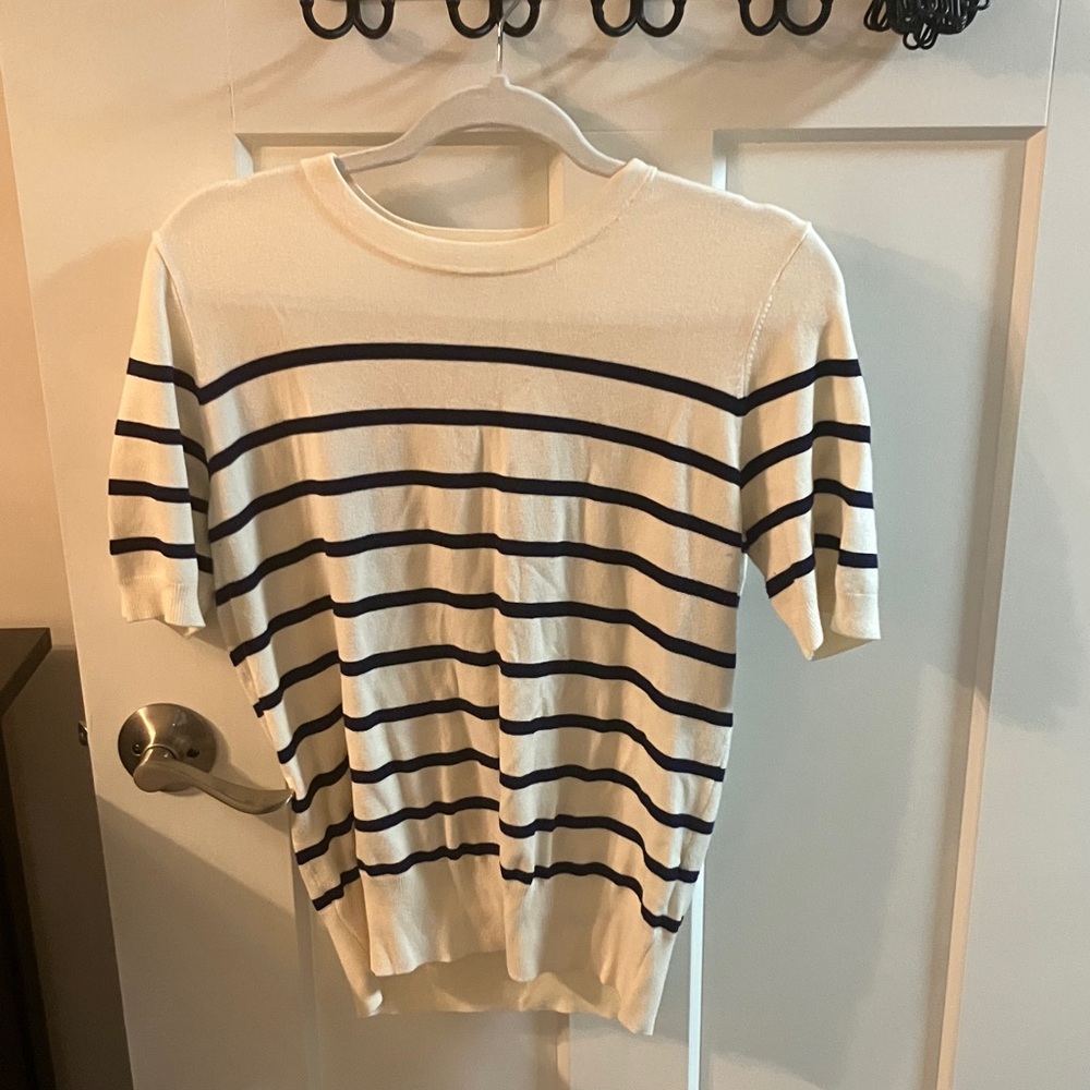 Zara short sleeve striped sweater